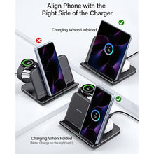 Load image into Gallery viewer, SwanScout 25W Fast Wireless Charger for Samsung Z Fold 7/6/5/4/3/2/Pixel 9 Pro Fold, 3 in 1 Charging Station for Samsung Galaxy Watch Ultra/7/6/5/4/3, Galaxy Earbuds, SwanScout 705S (No Adapter)