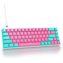 Load image into Gallery viewer, surmen 65% Percent Gaming Keyboard Mechanical with Linear Red Switch, 68-Keys Pink Mini Gaming Keyboard 60 Percent LED Light Backlit PBT Keycaps for Laptop Desktop PC Gamers (68 Miami)