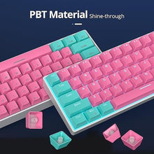 Load image into Gallery viewer, surmen 65% Percent Gaming Keyboard Mechanical with Linear Red Switch, 68-Keys Pink Mini Gaming Keyboard 60 Percent LED Light Backlit PBT Keycaps for Laptop Desktop PC Gamers (68 Miami)