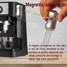 Load image into Gallery viewer, WDT Tool Espresso Distributor - Magnetic Espresso Distribution Tool with 8 x 0.4mm Stainless Steel Needles, Includes 3 Extra Replaceable Needles, Precision Espresso Stirrer (Silver)