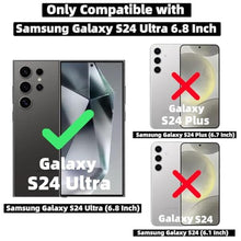 Load image into Gallery viewer, ZONRW for Samsung Galaxy S24 Ultra Case Magnetic,for Women Girl Soft Cute Luxury Love Heart Plating Bling Gradient Glitter Clear Phone Case Compatible with MagSafe Shockproof Back Cover 6.8”-Purple