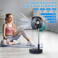 Load image into Gallery viewer, Magesh Portable Oscillating Pedestal Fan?Remote, 120° Rotation, 3-In-1 Foldaway/Standing/Desk Fan, Anti-Slip 7200Mah Rechargeable, Telescopic 4 Speed Quiet Timer Fan Home Outdoor Travel (Dark Blue)