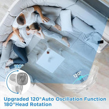 Load image into Gallery viewer, Magesh Portable Oscillating Pedestal Fan?Remote, 120° Rotation, 3-In-1 Foldaway/Standing/Desk Fan, Anti-Slip 7200Mah Rechargeable, Telescopic 4 Speed Quiet Timer Fan Home Outdoor Travel (Gray)