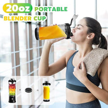 Load image into Gallery viewer, Portable Blender Personal Juicer for Shakes and Smoothies - 20 OZ Electric Protein Shaker Bottle with Insulated Sleeve, Travel Lid, USB-C Rechargeable - Mini Small Blender Cup for Kitchen, Office, Gym