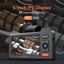Load image into Gallery viewer, Dual-Lens Endoscope Camera with Light, DEPSTECH 1080P HD Borescope with 5" IPS Screen, 16.5FT Flexible Sewer Camera, IP67 Waterproof Plumbing Snake Camera, Cool Gadgets for Men, Women