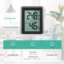 Load image into Gallery viewer, LABO Muli-Functional Digital Thermometer Hygrometer Large Display Digital Hygrometer Black Silver