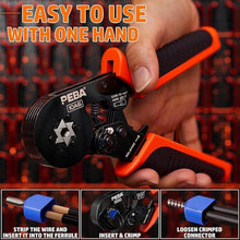 Load image into Gallery viewer, PEBA Ferrule Crimping Tool - Ratchet Crimp Pliers AWG 28-7 with 21 Sizes Wire End Ferrule Terminals | Hexagonal Crimping Tool, Electrical Terminals, Wire Ferrules Crimping Pliers