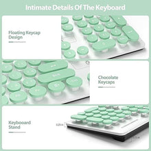 Load image into Gallery viewer, Typewriter Keyboard 104-key Punk Gaming Retro Keyboard LED White Backlit Cute Keyboard with Wired USB Suitable for PC/Win/Mac/Laptop Computer Keyboard?Green?
