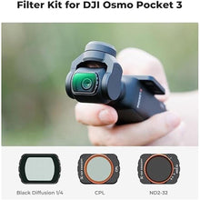 Load image into Gallery viewer, K&F Concept Magnetic Effect & ND & CPL Filter Set Compatible with DJI Osmo Pocket 3, 3 Pack CPL Black Diffusion 1/4 ND2-32 Filters Accessories, HD Optical Glass/Multi-Coated