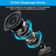 Load image into Gallery viewer, Bluetooth Headphones, Bluetooth V5.4 Wireless Headphones with Noise Cancelling Mic, 12H Playtime, 15.4mm Diaphragm Driver, Open Ear Headset for Office Meeting Running Cycling Driving (Black)