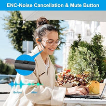 Load image into Gallery viewer, Bluetooth Headphones, Bluetooth V5.4 Wireless Headphones with Noise Cancelling Mic, 12H Playtime, 15.4mm Diaphragm Driver, Open Ear Headset for Office Meeting Running Cycling Driving (Black)