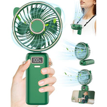 Load image into Gallery viewer, Mini Fan,Small Hand Fans with Pedestal,USB Battery Powered Eyelash Folding Lanyard Silent Cordless Fan,Handheld/Neck/Desk 3 in 1 Personal Portable Fans Rechargeable for Girls Women Outside Indoor