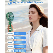 Load image into Gallery viewer, Mini Fan,Small Hand Fans with Pedestal,USB Battery Powered Eyelash Folding Lanyard Silent Cordless Fan,Handheld/Neck/Desk 3 in 1 Personal Portable Fans Rechargeable for Girls Women Outside Indoor