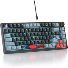 Load image into Gallery viewer, 75% TKL Wired Mechanical Keyboard,RGB Backlit Gasket Mount 82 Key Hot Swappable Custom Linear Red Switch Gaming Keyboard with Volume Knob & PBT Keycaps (82 Dark)