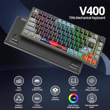 Load image into Gallery viewer, 75% TKL Wired Mechanical Keyboard,RGB Backlit Gasket Mount 82 Key Hot Swappable Custom Linear Red Switch Gaming Keyboard with Volume Knob & PBT Keycaps (82 Dark)