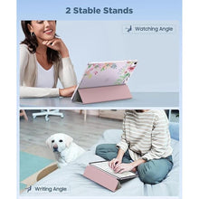 Load image into Gallery viewer, MoKo for iPad Air 13 inch Case M2 2024, iPad Air 13 Case with Soft Translucent Frosted TPU Back Cover, Slim Smart Folio Protective iPad Air 13" Case, iPad Air 13 inch Cover,Fragrant Flowers