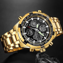 Load image into Gallery viewer, FAMVNTN Luxury Men Watches with Stainless Steel Analog Digital Watches for Men Male Outdoor Sport Waterproof Big Wristwatch