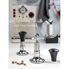 Load image into Gallery viewer, 54mm Espresso Tamper with Calibrated Spring Loaded for Breville -?24lb~35lbs Self-Adjustable with Sound Feedback?- Self Leveling Stainless Steel Ripple Base - Black