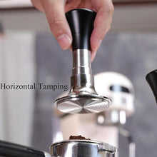 Load image into Gallery viewer, 54mm Espresso Tamper with Calibrated Spring Loaded for Breville -?24lb~35lbs Self-Adjustable with Sound Feedback?- Self Leveling Stainless Steel Ripple Base - Black