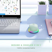Load image into Gallery viewer, PEIOUS Wireless Mouse Jiggler - LED Wireless Mice with Build-in Mouse Mover, Rechargeable Moving Mouse for Laptop with Undetectable Random Movement Keeps Computers Awake-Light Green
