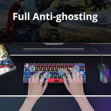 Load image into Gallery viewer, surmen 60% Gaming Keyboard 60 Percent, Wired Mini Mechanical Keyboard with Linear Red Switches PBT Keycaps for PC Gamer Typist (Blue Samurai B/Rainbow Led)