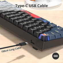 Load image into Gallery viewer, surmen 60% Gaming Keyboard 60 Percent, Wired Mini Mechanical Keyboard with Linear Red Switches PBT Keycaps for PC Gamer Typist (Blue Samurai B/Rainbow Led)
