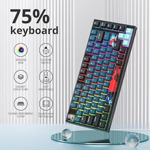 Load image into Gallery viewer, 75% Percent Keyboard Programmable,82 Keys Wired Hot-swappable RGB Mechanical Gaming Keyboard Gasket Mount with White Switches for Mac/Win (75% Monster)