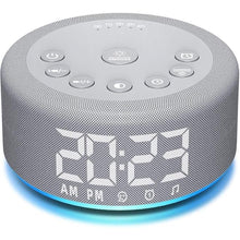 Load image into Gallery viewer, ?3 in 1? Sound Machine Alarm Clock Night Light White Noise Machine with 27 Sleeping Sounds for Baby Kids Adults 32 Level Volume Auto Off Timer Memory Function Digital Clock with 30 Wake Up Sounds