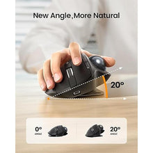 Load image into Gallery viewer, ProtoArc Wireless Trackball Mouse, EM01 NL Ergonomic Bluetooth Rollerball Thumb Mouse Rechargeable Computer Laptop Mouse, Adjustable Angle & 3 Device Connection for PC, Mac, Windows-Gray Ball