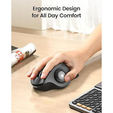Load image into Gallery viewer, ProtoArc Wireless Trackball Mouse, EM01 NL Ergonomic Bluetooth Rollerball Thumb Mouse Rechargeable Computer Laptop Mouse, Adjustable Angle & 3 Device Connection for PC, Mac, Windows-Gray Ball