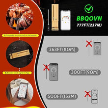 Load image into Gallery viewer, Meat Thermometer Wireless with 3.9mm Diameter Probe, 777FT Long Range Cooking Thermometer for Oven, Air Fryer, BBQ, Beef, Turkey, Chicken, Salmon, APP Remote Monitor