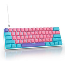 Load image into Gallery viewer, Protable 60% Percent Gaming Keyboard Mechanical, Mini Compact RGB Backlit 61 Keys Wired Office Keyboard with red Switch for Mac/Win (Zhi/red Switch)