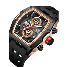 Load image into Gallery viewer, FAMVNTN Watches for Men Square Tonneau Waterproof Wristwatch Big Dial Luminous Waterproof Sport Analog Quartz Business Mens Watches Chronograph Calendar Date Silicon Strap Dress Watch Black-Rose