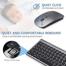 Load image into Gallery viewer, Wireless Keyboard and Mouse with Mouse Pad Ultra Slim Combo, MOOJAY 2.4G USB Quiet Compact Scissor Switch Keyboard Mice Set with Cover, 2 AA and 2 AAA Batteries, for Laptop/PC/Windows - Gray Black