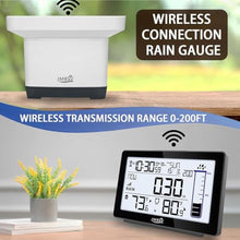Load image into Gallery viewer, Wireless Rain Gauge Outdoor, Digital Rain Gauge Outdoors Best Rated with Thermometer,Accurate Self-Emptying Rain Measure Gauge for Garden,Remote Electronic Rain Meter,Freeze Proof Rainfall Measurer