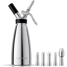 Load image into Gallery viewer, Whipped Cream Dispenser Stainless Steel Keep Warm and Cold,500mL/1 Pint Double Wall Thermos Whipped Cream Maker,5 Various Stainless Decorating Nozzles,1 Cleaning Brush,N2O Chargers NOT Included