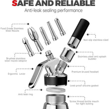 Load image into Gallery viewer, Whipped Cream Dispenser Stainless Steel Keep Warm and Cold,500mL/1 Pint Double Wall Thermos Whipped Cream Maker,5 Various Stainless Decorating Nozzles,1 Cleaning Brush,N2O Chargers NOT Included
