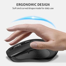 Load image into Gallery viewer, Wireless Mouse with Side Buttons for Laptop, PC, Chromebook, Mac, MacBook, Silent Mouse with USB Nano Receiver, 2400 DPI, Anti Slip Roller, 6-Button Ergonomic Design- Black