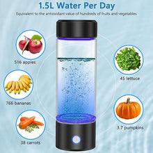 Load image into Gallery viewer, Hydrogen Water Bottle, Portable Rechargeable Hydrogen Water Bottle Generator for Home Travel Office Exercise, Black