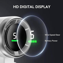 Load image into Gallery viewer, Foldable Handheld Fan, Portable Strong Winds Rechargeable 10000mAh Mini Turbo Fan, Digital Display, 5 Speed Adjustable Personal Small Pocket, Gifts for Women Men Travel Camp Outdoor Office