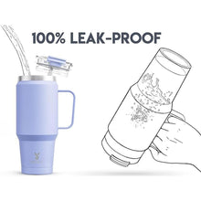 Load image into Gallery viewer, Meoky 32 oz Tumbler with Handle, Insulated Tumbler with Lid and Straw, Stainless Steel Travel Mug, 100% Leak Proof, Keeps Cold for 24 Hours or Hot for 8 Hours, Fits in Car Cup Holder (Lilac)
