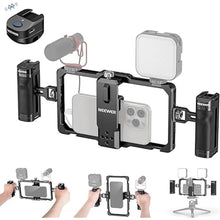 Load image into Gallery viewer, NEEWER Universal Phone Cage Video Rig with Bluetooth Shutter Side Handle Comfort Grips, Smartphone Stabilizer for Video Recording Compatible with iPhone 16 15 Pro Max 15 Pro Galaxy S24 Ultra, PA009E