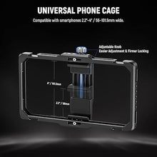 Load image into Gallery viewer, NEEWER Universal Phone Cage Video Rig with Bluetooth Shutter Side Handle Comfort Grips, Smartphone Stabilizer for Video Recording Compatible with iPhone 16 15 Pro Max 15 Pro Galaxy S24 Ultra, PA009E