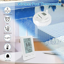 Load image into Gallery viewer, Urageuxy Pool Thermometer Floating Easy Read, IPX8 Digital Floating Pool Thermometer Wireless, Water Temperature Gauge with Indoor Temperature for Swimming Pools, Hot Tub, Ice Bath, Spa