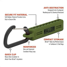 Load image into Gallery viewer, Railer Torx Bit Set - Premium S2 Steel 2 Inch Impact Driver 10-Piece 6 Star Bit Set With A Tool Storage Bit Holder & Carabiner (Camo Green Bitrail, Standard Bitrail)