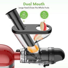 Load image into Gallery viewer, Masticating Juicer Attachment for KitchenAid Stand Mixer - Cold Press Dual Feed Chute Accessory, Slow Juicing Parts for Fruits & Vegetables