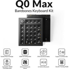 Load image into Gallery viewer, Keychron Q0 Max Wireless Custom Barebones Keyboard Kit, 2.4 GHz/Bluetooth 5.1/Wired QMK Number Pad, RGB Numeric Keypad Compatible with Laptop Mac Windows Linux - Black
