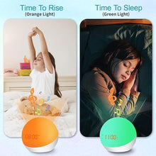 Load image into Gallery viewer, Ready to Rise Children's Sleep Trainer, Night Light, Alarm Clock, White Noise for Nursery or Soother, Toddler & Kids Bedroom, Built-in Battery, App Control (5nd Gen Upgrade)
