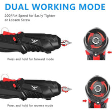Load image into Gallery viewer, 28 in 1 Electric Screwdriver Cordless Rechargeable Small Power Drill Set 3.6V Li-ion 3.5Nm Max Torque Electric Rotatable with LED Light Screwdriver for Home Office DIY Tools (Black)