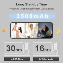 Load image into Gallery viewer, HelloBaby 4.3'' Video Baby Monitor with 30 Hours Battery, Remote Pan-Tilt-Zoom Baby Monitor No WiFi, Baby Monitor with Camera and Audio, Night Vision, ECO Mode, Two-way Talk, 8 Lullabies, 1000ft Range